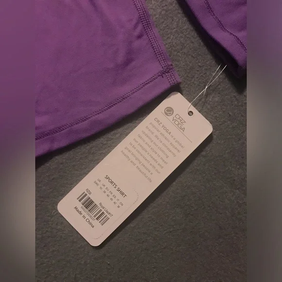 NWT CRZ YOGA Long Sleeve Workout Crop Top - Picture 8 of 14